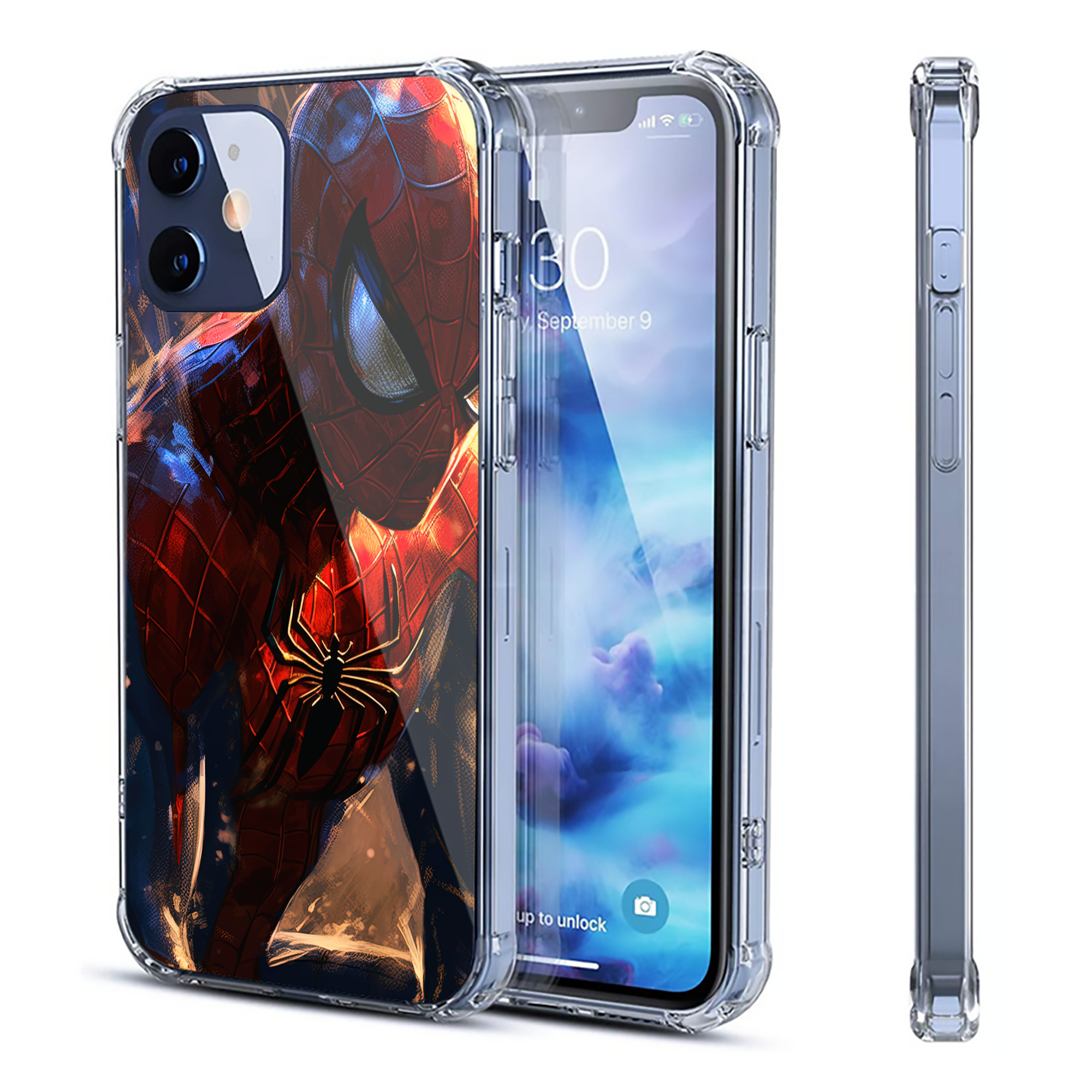 （画像用） Spider Man スパイダーマン 【iPhone 12シリーズ対応】透明スマホケース（クリアソフトケース）